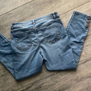 J. Jill jeans capris authentic fit slim ankle size 8 baddie blue denim